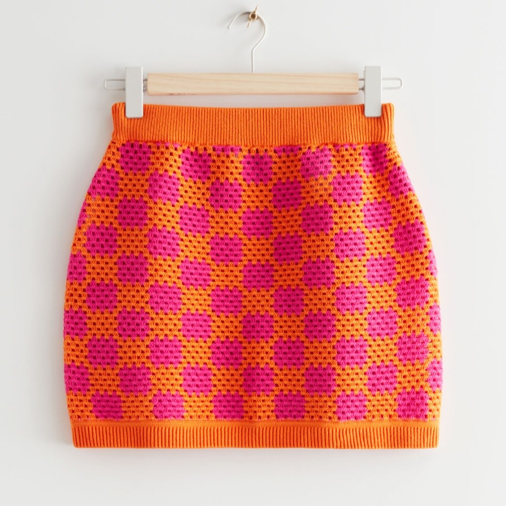 & Other Stories Crochet Mini Skirt